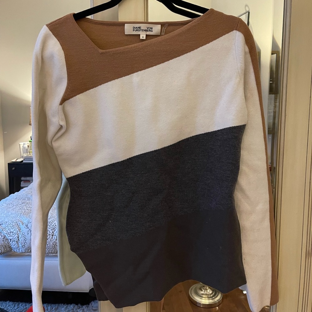 Diane von Furstenberg asymmetrical sweater, size medium
